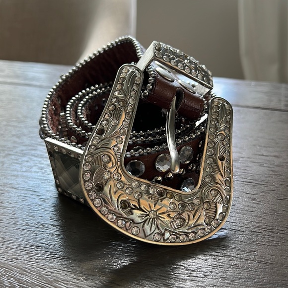 Faux Alligator Western Bling Belt - Picture 1 of 7